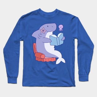 Shark Reading Long Sleeve T-Shirt